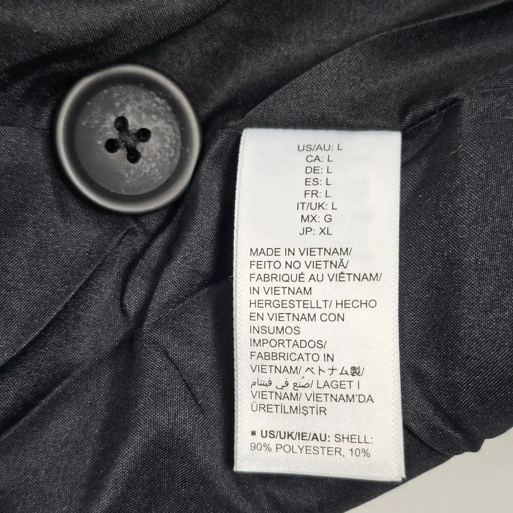 The Drop Jessy Grey Herringbone Double Breasted Long Overcoat Women's Size L NWT - Picture 13 of 16